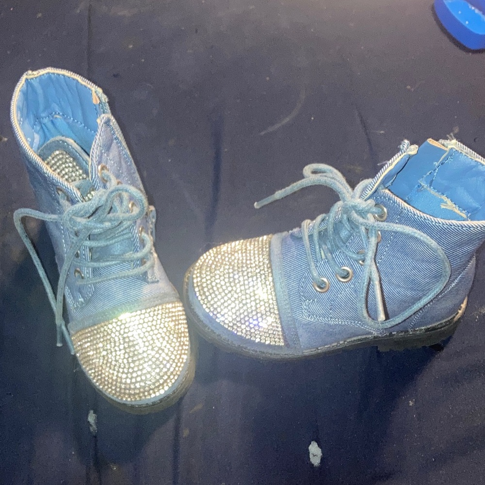 Sparkly Blue Kids Boots